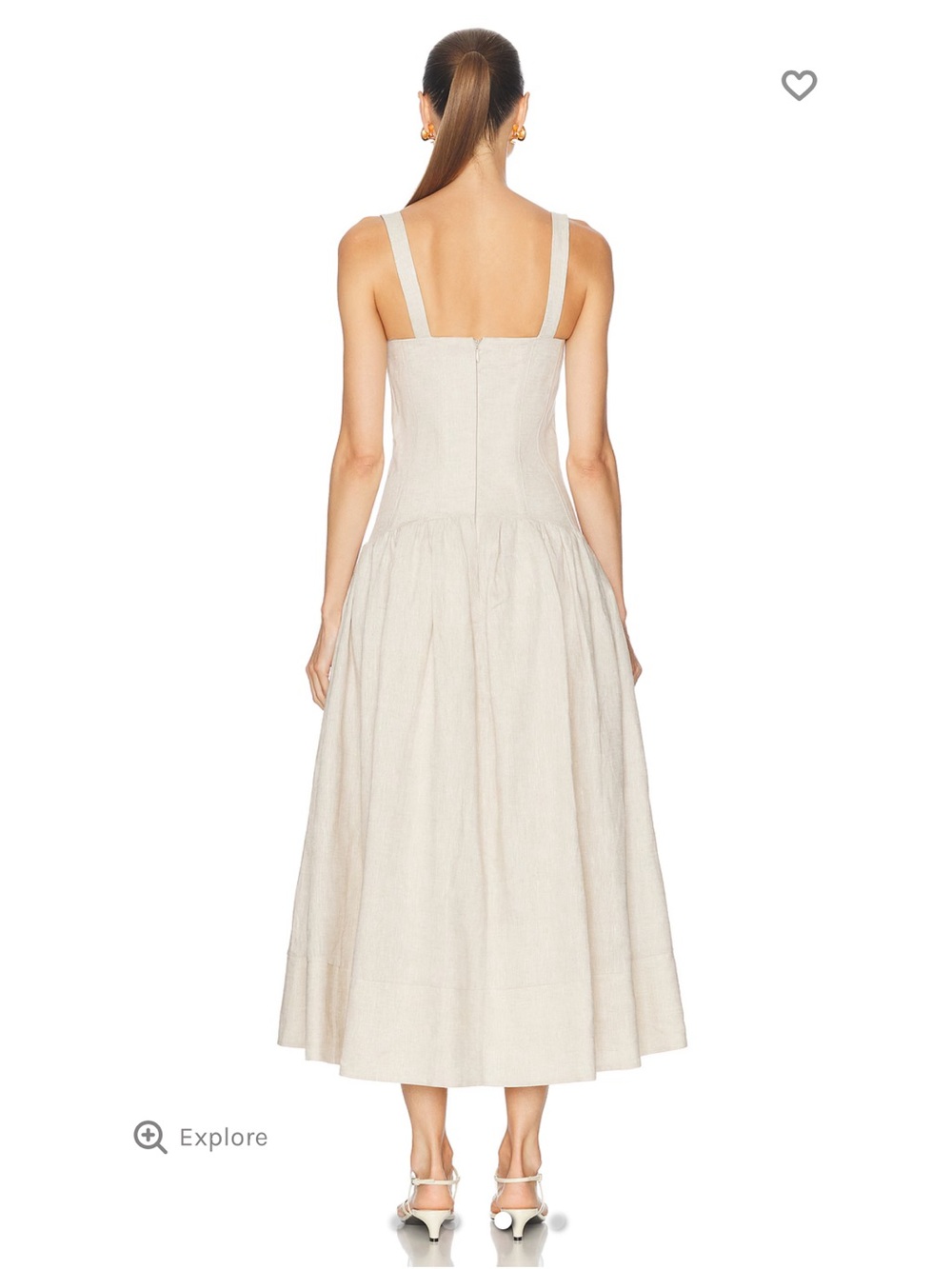 NICHOLAS Makenna drop waist corset midi dress in oatmeal/natural - Picture 3 of 3